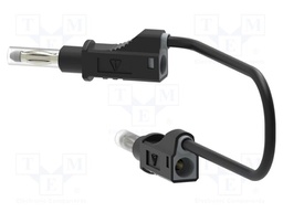 Test lead; 12A; banana plug 4mm,both sides; Len: 0.5m; black