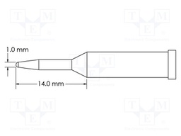 Tip; conical,elongated; 1mm; for soldering station