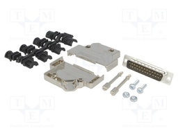 D-Sub; PIN: 25; plug; male; shielded; soldering; for cable; black