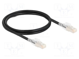 Patch cord; S/FTP; Cat: 6a; RJ45 plug,both sides; 1m; LSZH; black