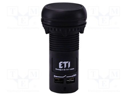Switch: push-button; 22mm; NC + NO; black; IP65; flat; E; Pos: 2