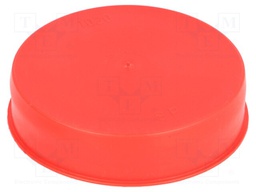 Plugs; Body: red; Out.diam: 103.3mm; H: 23mm; Mat: LDPE; Shape: round