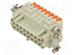 Connector: HDC; contact insert; female; CSH; PIN: 32; 32+PE; 16A