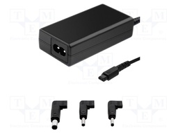 Power supply: switched-mode; 19.5VDC; 3.34A; 65W; for notebooks