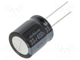 Capacitor: electrolytic; THT; 33uF; 400VDC; Ø18x20mm; Pitch: 7.5mm