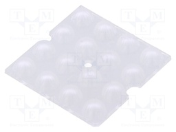 LED lens; square; Mat: PMMA plexiglass; transparent; H: 7.5mm