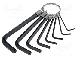 Key set; hexagon keys; Chrom-vanadium steel; Package: blister