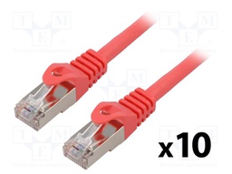 Patch cord; F/UTP; 6; stranded; CCA; PVC; red; 0.25m; 26AWG; Cores: 8