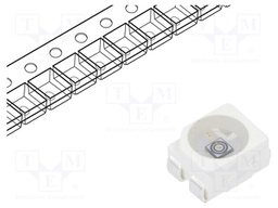 CRLED; SMD; 3528,PLCC4; blue; 280mcd; 3.5x2.8x1.9mm; 120°; 5.5÷20V