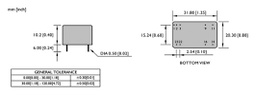 Converter: DC/DC; 8W; Uin: 9÷18VDC; Uout: 15VDC; Iout: 540mA; RDD08U
