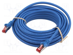 Patch cord; S/FTP; 6; stranded; Cu; LSZH; blue; 10m; halogen free