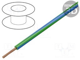 Wire; LgY; stranded; Cu; 1.5mm2; green-blue; PVC; 300/500V; 100m