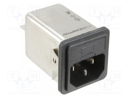 Filtered IEC Power Entry Module, IEC C14, General Purpose, 4 A, 250 VAC, 1-Pole Fuse Holder