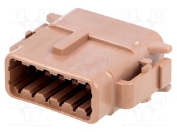 Connector: wire-wire; DTM; plug; female; PIN: 12; IP68; for cable