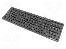 Keyboard; black; USB A; wired,slim,US layout; Len: 1.5m