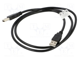 Cable; USB 2.0; USB A plug x2; nickel plated; 1m; black; Core: Cu