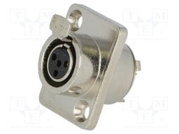 Socket; XLR mini; female; PIN: 4; soldering; Cutout: Ø15mm