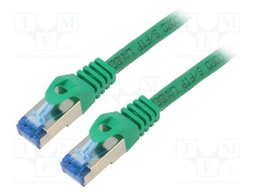 Patch cord; S/FTP; 6a; stranded; CCA; LSZH; green; 0.5m; 26AWG