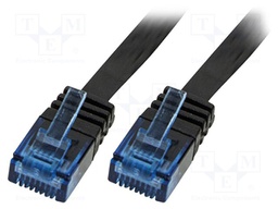 Patch cord; U/UTP; 5e; stranded; CCA; PVC; black; 2m; 30AWG