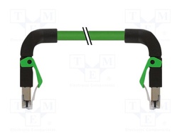 Patch cord; RJ45 down angled plug,both sides; 5; stranded; Cu