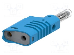 Connector: 4mm banana; plug; 36A; 30VAC; 60VDC; blue; insulated