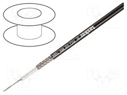 Wire: coaxial; RG58; stranded; OFC; 0.48mm2; PVC; black; 2kVAC; 5mm