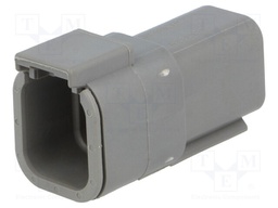 Connector: wire-wire; DTM; plug; male; PIN: 6; IP68; Locking: latch