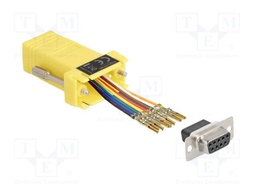 Adapter; D-Sub 9pin socket,RJ45 socket; yellow