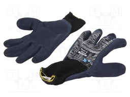 Protective gloves; Size: 10,XL; grey; cotton,latex,polyester