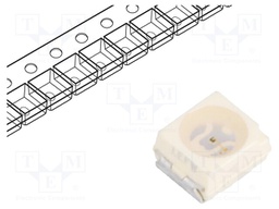 LED; SMD; 3528,PLCC2; orange; 7.1÷28mcd; 3.5x2.8x1.75mm; 60°; 2mA