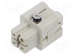 Connector: HDC; contact insert; female; EPIC H-A; PIN: 4; 3+PE; 10A