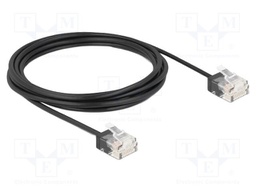 Patch cord; U/UTP; Cat: 6; RJ45 plug,both sides; 3m; PVC; black