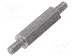 Screwed spacer sleeve; 18mm; Ext.thread: M3; hexagonal