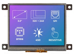 Display: TFT; 3.5"; 320x240; Illumin: LED; Dim: 77.7x64.7x8.1mm