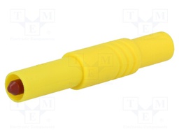 Plug; 4mm banana; 24A; 1kVDC; yellow; with protection; 3mΩ