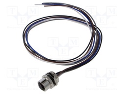 Connector: M12; socket; male; straight; with lead; PIN: 5; 0.34mm2