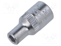 Wrench tip; 6-angles,socket spanner; 4.5mm; 1/4"; tool steel