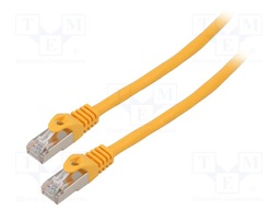 Patch cord; F/UTP; 6; stranded; CCA; PVC; yellow; 15m; 26AWG; Cores: 8