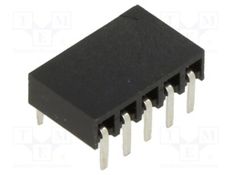Socket; pin strips; female; 2.54mm; PIN: 5; THT; on PCBs; tinned