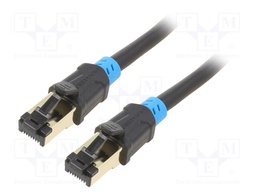 Patch cord; S/FTP; 6; Cu; PVC; black; 5m; RJ45 plug,both sides