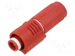 Connector: DC supply; female; straight; crimped; for cable; red
