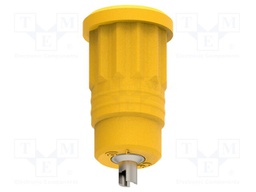Connector: 4mm banana; socket; 25A; yellow-green; nickel plated