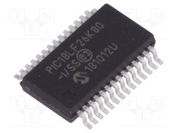 PIC microcontroller; Memory: 64kB; SRAM: 3648B; EEPROM: 1024B; SMD