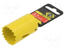 Hole saw; 32mm; aluminium,wood,metal,brass,steel,cast iron; PRO