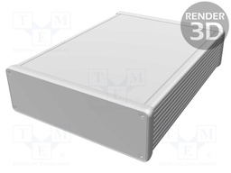 Enclosure: with panel; 1455; X: 165mm; Y: 220mm; Z: 51mm; aluminium