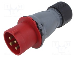 Connector: AC supply 3-phase; plug; male; straight; for cable