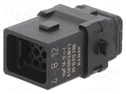 Connector: rectangular; female; Han 1A; PIN: 12; size 1A; crimped