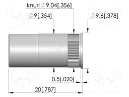 Test probe socket; gold-plated; KS-612; 20mm; test needles