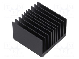 Heatsink: extruded; grilled; black; L: 37.5mm; W: 37.5mm; H: 24.5mm