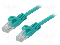 Patch cord; U/UTP; 6; stranded; CCA; PVC; green; 1.5m; 26AWG